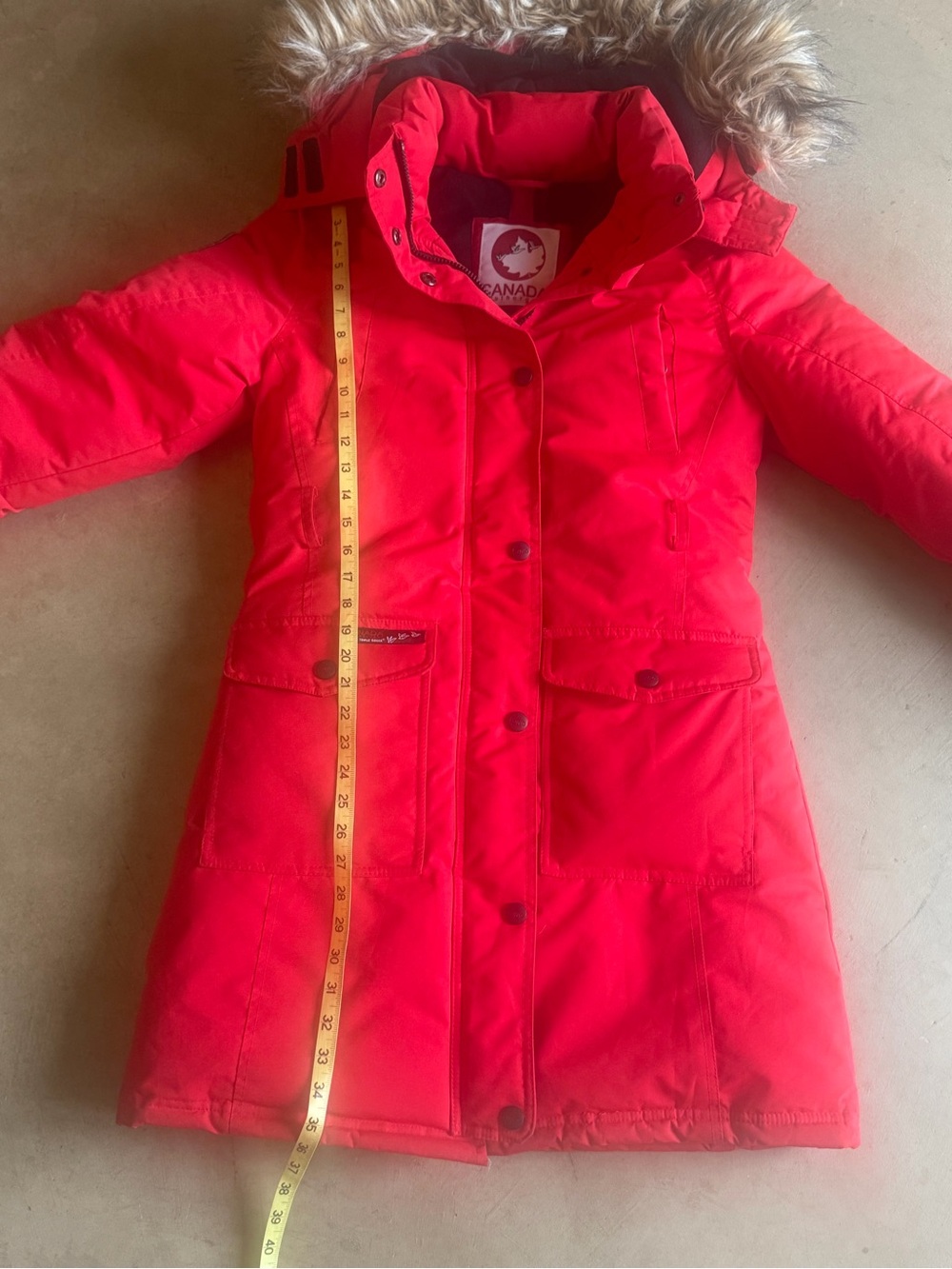 Canadian Weather Gear Bright Red Insulated Winter Jacket with Goose Down, Warm! - Picture 8 of 10